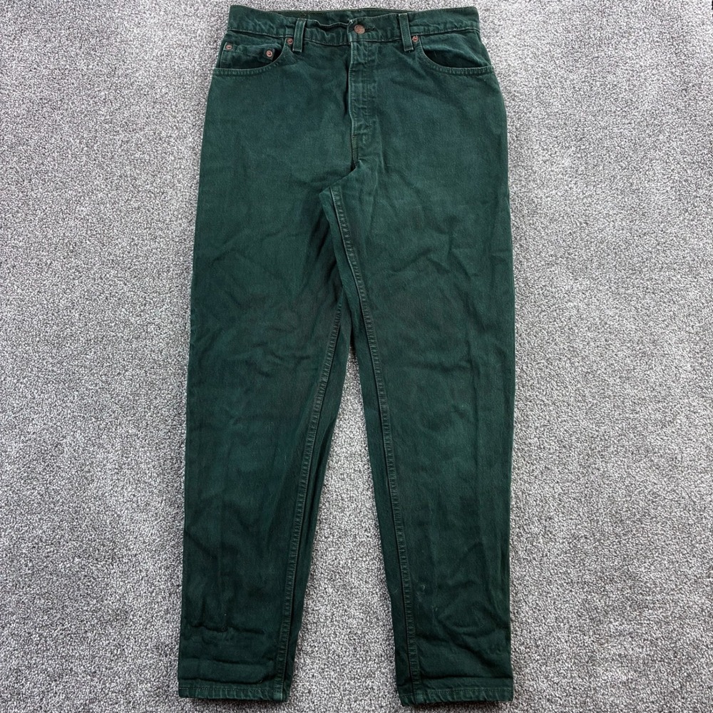 Vintage Levi's 550 Jeans Women's 13 Med Green Dark Wash Relaxed Fit Tapered Leg